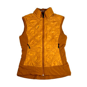 Mountain Force MF Hybrid Quilted Vest Womens Size XS 34 Orange Full Zip Gorpcore